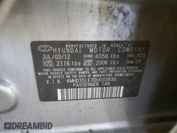 2013 Hyundai Elantra с VIN KMHD35LE7DU033830, выставлен на аукционе Copart как лот 80867865 с пробегом 130 551 миль миль и Списание • Salvage title. История ставок и продаж доступна на DreamBid. Изображение 12.