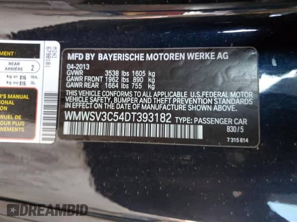2013 MINI Hardtop S с VIN WMWSV3C54DT393182, выставлен на аукционе Copart как лот 58229265 с пробегом 59 459 миль миль и Списание • Salvage title. История ставок и продаж доступна на DreamBid. Изображение 12.