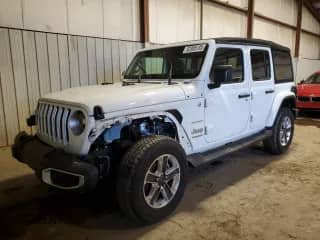 2021 Jeep Wrangler Unlimited Sahara Altitude z VIN 1C4HJXEN8MW503095, wystawiony jako Copart lot #52385135 z przebiegiem 19 814 mil mil oraz Szkoda całkowita • Salvage title. Historia ofert i sprzedaży dostępna na DreamBid. Obrazek 1.