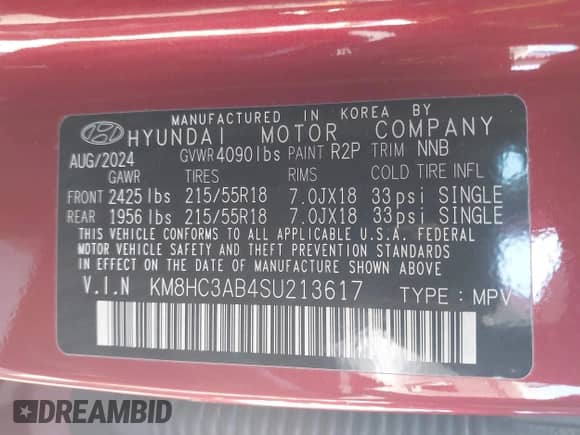 2025 Hyundai Kona SEL Convenience z VIN KM8HC3AB4SU213617, wystawiony jako IAAI lot #42054129 z przebiegiem 16 162 mil mil oraz . Historia ofert i sprzedaży dostępna na DreamBid. Obrazek 9.
