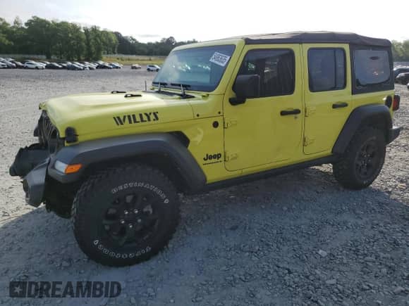 2023 Jeep Wrangler Willys с VIN 1C4HJXDN3PW543719, выставлен на аукционе Copart как лот 54963635 с пробегом 19 443 миль миль и Списание • Salvage title. История ставок и продаж доступна на DreamBid. Изображение 1.