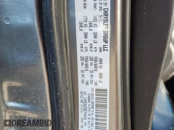 2011 Dodge Durango Crew z VIN 1D4RD4GG9BC740334, wystawiony jako Copart lot #84251035 z przebiegiem Nie podano mil oraz Szkoda całkowita • Salvage title. Historia ofert i sprzedaży dostępna na DreamBid. Obrazek 14.