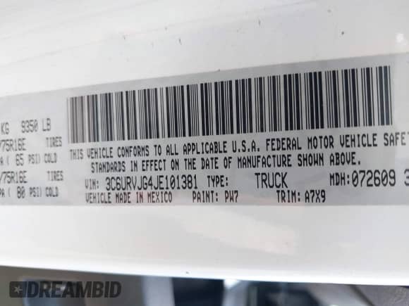 2018 Ram ProMaster Cargo с VIN 3C6URVJG4JE101381, выставлен на аукционе IAAI как лот 42734517 с пробегом 69 228 миль миль и . История ставок и продаж доступна на DreamBid. Изображение 9.