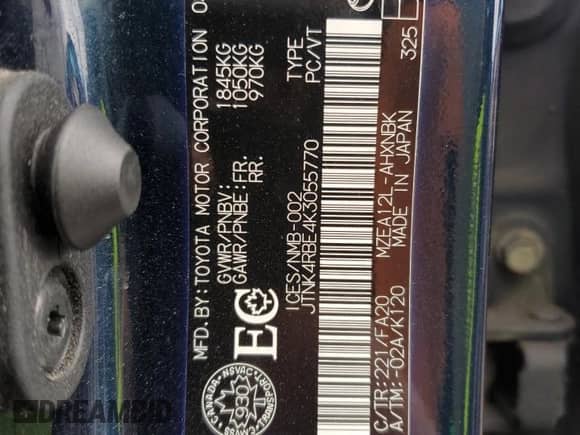 2019 Toyota Corolla SE с VIN JTNK4RBE4K3055770, выставлен на аукционе Copart как лот 89535865 с пробегом 70 737 миль миль и Чистый • Clean title. История ставок и продаж доступна на DreamBid. Изображение 13.