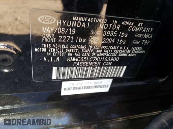 2019 Hyundai Ioniq Blue z VIN KMHC65LC7KU163900, wystawiony jako Copart lot #66836092 z przebiegiem 111 327 mil mil oraz . Historia ofert i sprzedaży dostępna na DreamBid. Obrazek 10.