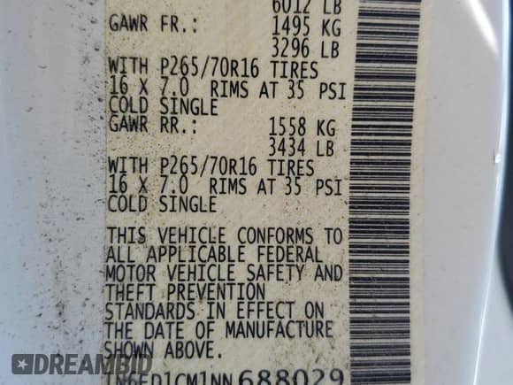 2022 Nissan Frontier SV с VIN 1N6ED1CM1NN688029, выставлен на аукционе Copart как лот 66284685 с пробегом 28 394 миль миль и Списание • Salvage title. История ставок и продаж доступна на DreamBid. Изображение 12.