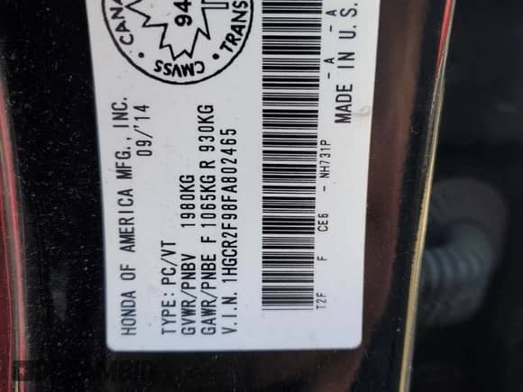 2015 Honda Accord Touring z VIN 1HGCR2F98FA802465, wystawiony jako Copart lot #80449055 z przebiegiem 153 887 mil mil oraz Czysty tytuł • Clean title. Historia ofert i sprzedaży dostępna na DreamBid. Obrazek 13.