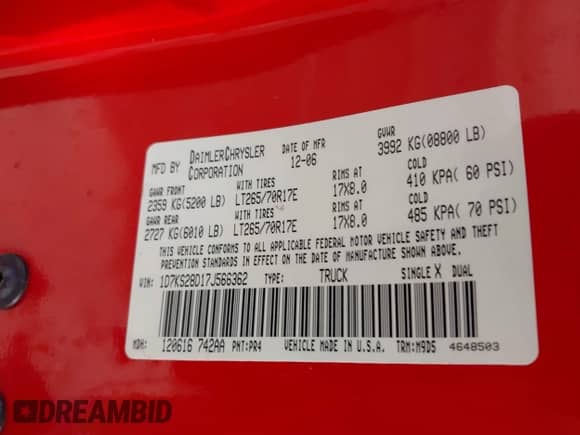 2007 Dodge 2500 SLT with VIN 1D7KS28D17J566362, listed as a IAAI auction lot 42629446 with 118,446 mi miles and . Bid and sale history available at DreamBid. Image 9.
