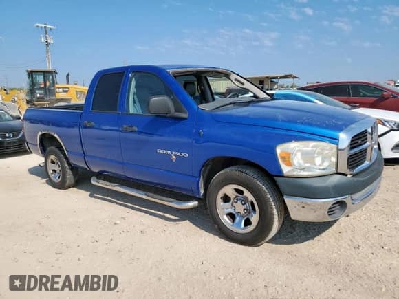 2007 Dodge 1500 ST with VIN 1D7HA18PX7S182110, listed as a Copart auction lot 71233845 with 190,945 mi miles and Salvage title. Bid and sale history available at DreamBid. Image 4.