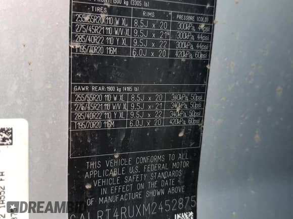 2021 Land Rover Discovery с VIN SALRT4RUXM2452875, выставлен на аукционе Copart как лот 49370244 с пробегом 21 293 миль миль и . История ставок и продаж доступна на DreamBid. Изображение 13.