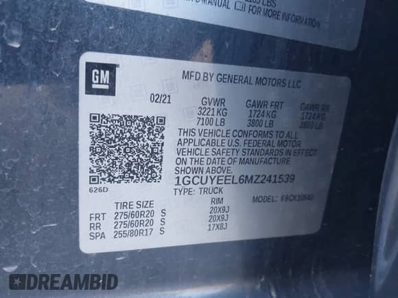 2021 Chevrolet Silverado 1500 RST с VIN 1GCUYEEL6MZ241539, выставлен на аукционе IAAI как лот 40973115 с пробегом 58 407 миль миль и . История ставок и продаж доступна на DreamBid. Изображение 9.
