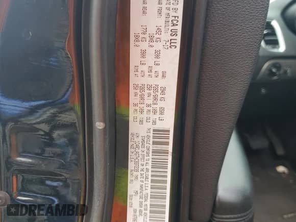 2017 Dodge Durango SXT with VIN 1C4RDJAG7HC937239, listed as a Copart auction lot 81836285 with Not provided miles and Salvage title. Bid and sale history available at DreamBid. Image 13.
