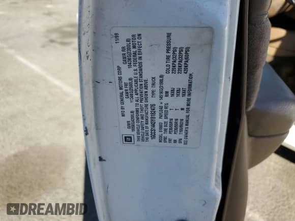 2000 Chevrolet S-10 с VIN 1GCCS1442Y8134970, выставлен на аукционе Copart как лот 56683165 с пробегом Не указан миль и Списание • Salvage title. История ставок и продаж доступна на DreamBid. Изображение 12.