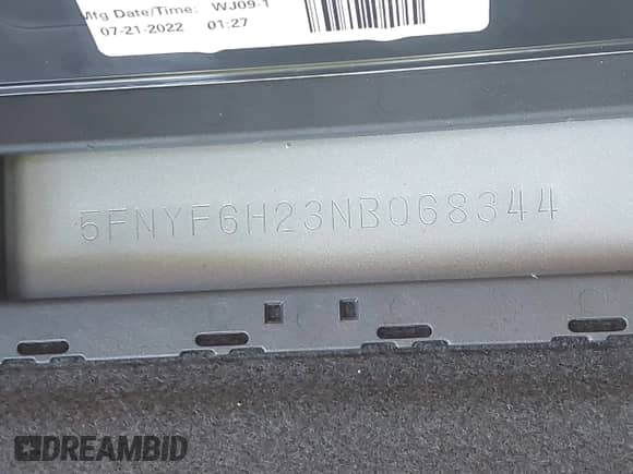 2022 Honda Pilot Special Edition z VIN 5FNYF6H23NB068344, wystawiony jako IAAI lot #43302608 z przebiegiem 2 322 mil mil oraz . Historia ofert i sprzedaży dostępna na DreamBid. Obrazek 17.