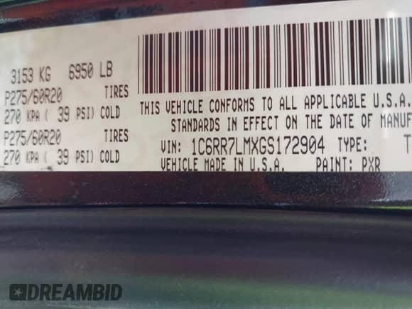 2016 Ram 1500 Lone Star с VIN 1C6RR7LMXGS172904, выставлен на аукционе IAAI как лот 42502501 с пробегом 151 932 миль миль и . История ставок и продаж доступна на DreamBid. Изображение 9.