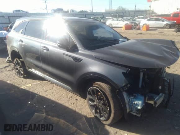 2021 Kia Sorento SX Prestige X-Line with VIN 5XYRKDLF1MG022615, listed as a IAAI auction lot 41270902 with 63,251 mi miles and . Bid and sale history available at DreamBid. Image 1.