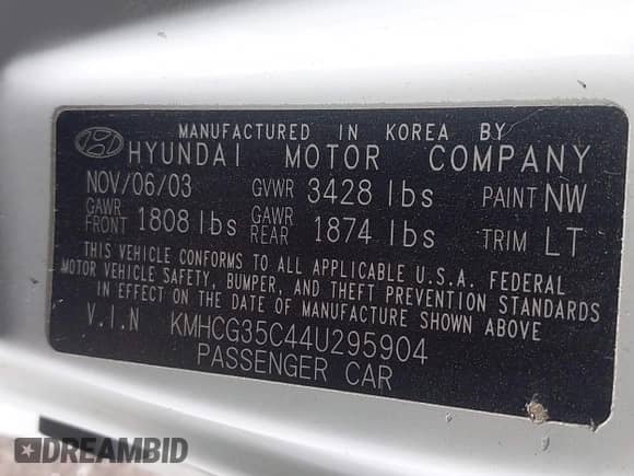 2004 Hyundai Accent GL z VIN KMHCG35C44U295904, wystawiony jako IAAI lot #42702059 z przebiegiem 135 258 mil mil oraz . Historia ofert i sprzedaży dostępna na DreamBid. Obrazek 9.