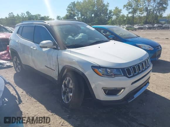 2021 Jeep Compass Limited with VIN 3C4NJDCB7MT546066, listed as a IAAI auction lot 43006523 with 77,114 mi miles and . Bid and sale history available at DreamBid. Image 1.