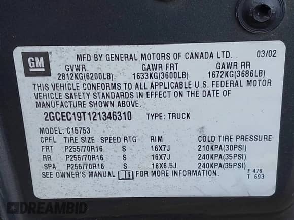 2002 Chevrolet Silverado 1500 LS with VIN 2GCEC19T121346310, listed as a IAAI auction lot 41451900 with 140,697 mi miles and . Bid and sale history available at DreamBid. Image 9.