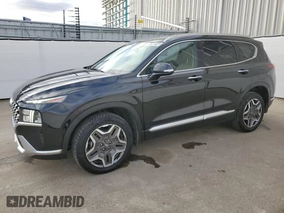 2021 Hyundai Santa Fe Limited with VIN KM8S5DA1XMU009419, listed as a Copart auction lot 85748255 with 91,680 mi miles and Clean title. Bid and sale history available at DreamBid. Image 1.