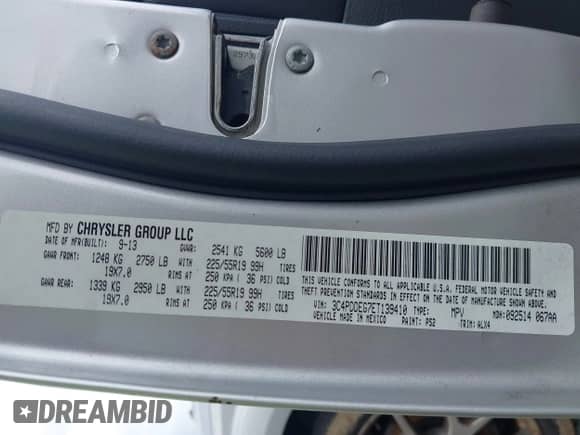 2014 Dodge Journey R/T z VIN 3C4PDDEG7ET139410, wystawiony jako IAAI lot #42808542 z przebiegiem 185 712 mil mil oraz . Historia ofert i sprzedaży dostępna na DreamBid. Obrazek 9.