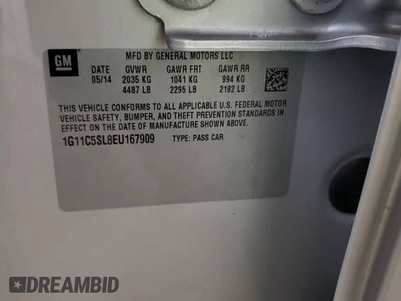 2014 Chevrolet Malibu LT z VIN 1G11C5SL8EU167909, wystawiony jako Copart lot #88043245 z przebiegiem 24 155 mil mil oraz Szkoda całkowita • Salvage title. Historia ofert i sprzedaży dostępna na DreamBid. Obrazek 12.