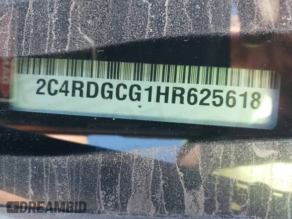 2017 Dodge Grand Caravan SXT with VIN 2C4RDGCG1HR625618, listed as a IAAI auction lot 43398169 with 135,503 mi miles and . Bid and sale history available at DreamBid. Image 9.