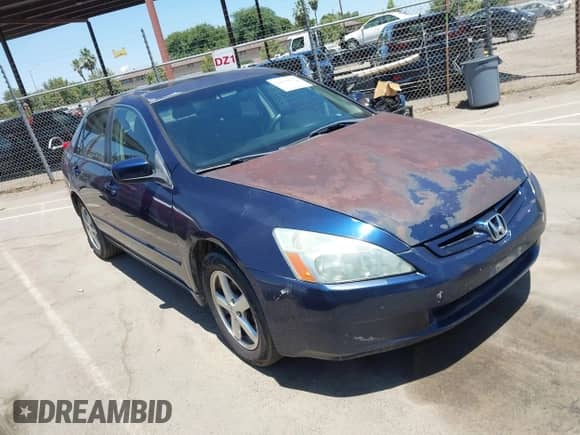 2005 Honda Accord EX with VIN JHMCM56745C003054, listed as a IAAI auction lot 42670675 with 203,665 mi miles and . Bid and sale history available at DreamBid. Image 1.