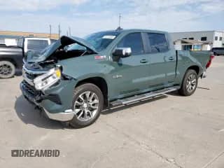 2025 Chevrolet Silverado 1500 LT with VIN 1GCUKDEDXSZ250231, listed as a Copart auction lot 63715855 with 3,682 mi miles and Salvage title. Bid and sale history available at DreamBid. Image 1.
