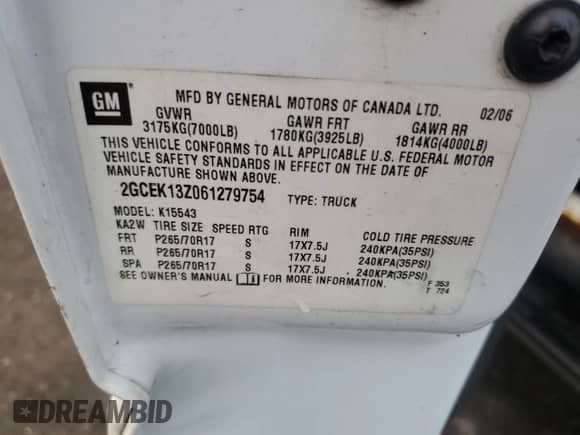 2006 Chevrolet Silverado 1500 LT3 с VIN 2GCEK13Z061279754, выставлен на аукционе Copart как лот 87095375 с пробегом 329 336 миль миль и Чистый • Clean title. История ставок и продаж доступна на DreamBid. Изображение 12.
