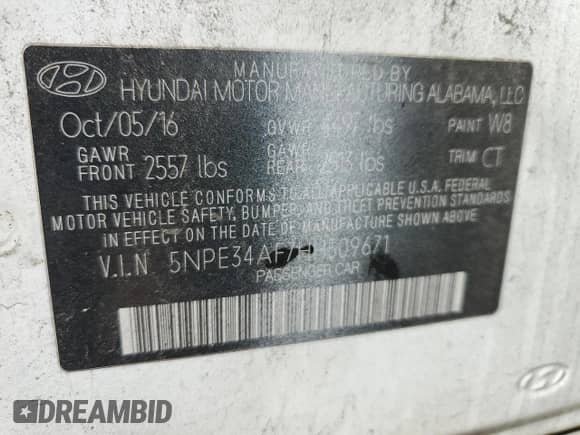 2017 Hyundai Sonata Sport z VIN 5NPE34AF7HH509671, wystawiony jako Copart lot #84887845 z przebiegiem 169 748 mil mil oraz Szkoda całkowita • Salvage title. Historia ofert i sprzedaży dostępna na DreamBid. Obrazek 12.