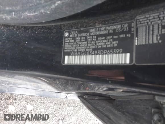 2003 BMW 7 Series 745i с VIN WBAGL63493DP65399, выставлен на аукционе IAAI как лот 42320284 с пробегом Не указан миль и . История ставок и продаж доступна на DreamBid. Изображение 9.