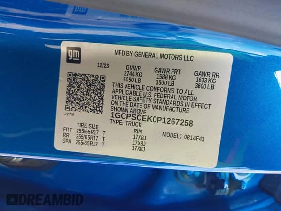 2023 Chevrolet Colorado 2WD LT с VIN 1GCPSCEK0P1267258, выставлен на аукционе IAAI как лот 41514287 с пробегом 18 574 миль миль и . История ставок и продаж доступна на DreamBid. Изображение 9.
