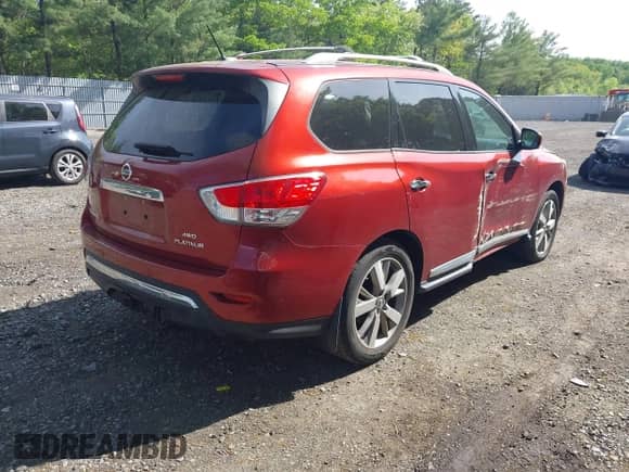 2013 Nissan Pathfinder SL with VIN 5N1AR2MM9DC639531, listed as a IAAI auction lot 42253429 with 96,248 mi miles and . Bid and sale history available at DreamBid. Image 4.