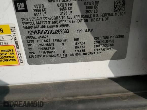 2016 Chevrolet Traverse LT с VIN 1GNKRHKD1GJ262683, выставлен на аукционе Copart как лот 82529755 с пробегом 262 610 миль миль и Списание • Salvage title. История ставок и продаж доступна на DreamBid. Изображение 13.