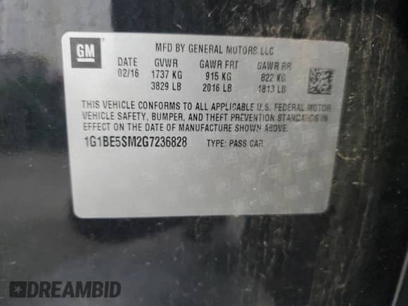 2016 Chevrolet Cruze LT с VIN 1G1BE5SM2G7236828, выставлен на аукционе Copart как лот 83807725 с пробегом 152 843 миль миль и Чистый • Clean title. История ставок и продаж доступна на DreamBid. Изображение 12.