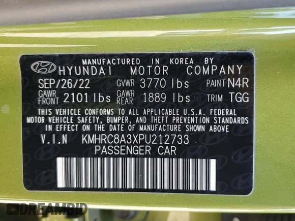 2023 Hyundai Venue Limited z VIN KMHRC8A3XPU212733, wystawiony jako Copart lot #85541835 z przebiegiem 32 161 mil mil oraz Szkoda całkowita • Salvage title. Historia ofert i sprzedaży dostępna na DreamBid. Obrazek 13.