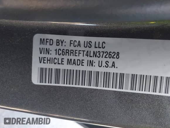 2020 Ram 1500 Lone Star z VIN 1C6RREFT4LN372628, wystawiony jako IAAI lot #41626656 z przebiegiem 50 048 mil mil oraz . Historia ofert i sprzedaży dostępna na DreamBid. Obrazek 9.