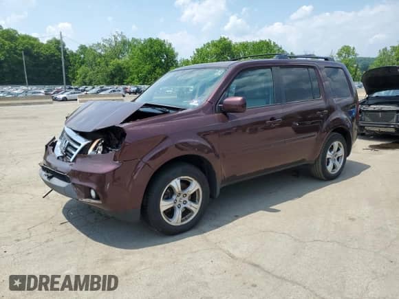 2015 Honda Pilot EX-L with VIN 5FNYF4H77FB034781, listed as a Copart auction lot 59201955 with 168,129 mi miles and Salvage title. Bid and sale history available at DreamBid. Image 1.