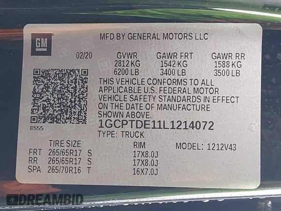 2020 Chevrolet Colorado 4WD Z71 with VIN 1GCPTDE11L1214072, listed as a IAAI auction lot 41501081 with 76,005 mi miles and . Bid and sale history available at DreamBid. Image 9.