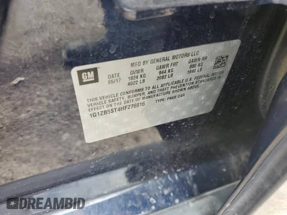 2017 Chevrolet Malibu LS с VIN 1G1ZB5ST4HF276916, выставлен на аукционе Copart как лот 71425325 с пробегом 140 959 миль миль и Списание • Salvage title. История ставок и продаж доступна на DreamBid. Изображение 12.