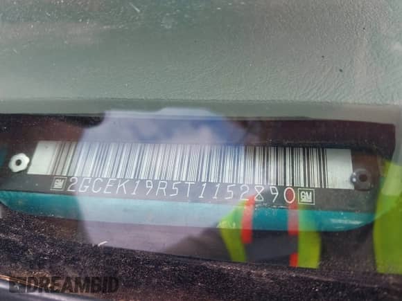 1996 Chevrolet Silverado 1500 with VIN 2GCEK19R5T1152890, listed as a IAAI auction lot 43246016 with 91,660 mi miles and . Bid and sale history available at DreamBid. Image 9.