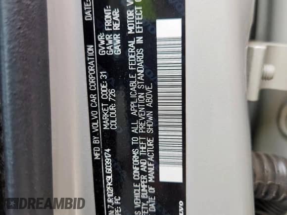2020 Volvo S60 Momentum с VIN 7JR102FK9LG039174, выставлен на аукционе Copart как лот 67789505 с пробегом 44 059 миль миль и Списание • Salvage title. История ставок и продаж доступна на DreamBid. Изображение 12.