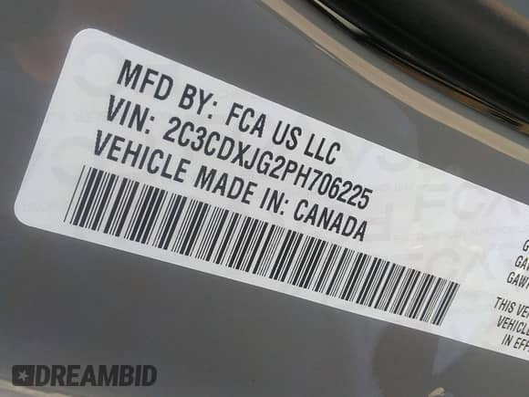 2023 Dodge Charger SXT with VIN 2C3CDXJG2PH706225, listed as a IAAI auction lot 43270116 with 10,839 mi miles and . Bid and sale history available at DreamBid. Image 9.