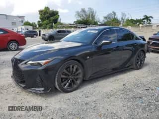 2021 Lexus IS 350 F Sport with VIN JTHGZ1B21M5045772, listed as a Copart auction lot 70217105 with 32,509 mi miles and Salvage title. Bid and sale history available at DreamBid. Image 1.