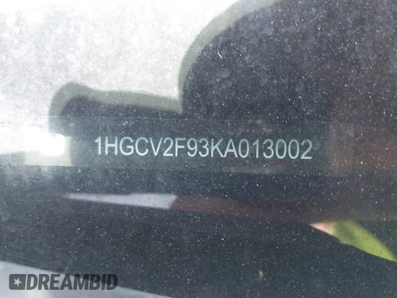 2019 Honda Accord Touring with VIN 1HGCV2F93KA013002, listed as a IAAI auction lot 42519920 with 76,841 mi miles and . Bid and sale history available at DreamBid. Image 14.