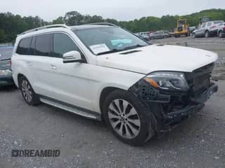2018 Mercedes-Benz GLS 450 with VIN 4JGDF6EE2JB104367, listed as a IAAI auction lot 42351124 with 141,031 mi miles and . Bid and sale history available at DreamBid. Image 1.