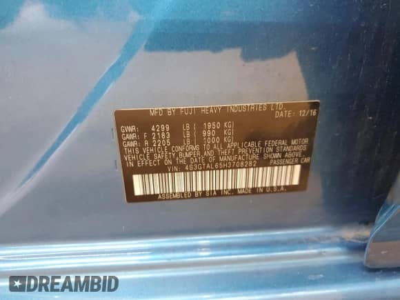 2017 Subaru Impreza Special Sports with VIN 4S3GTAL65H3708282, listed as a Copart auction lot 81473645 with 139,223 mi miles and Salvage title. Bid and sale history available at DreamBid. Image 12.