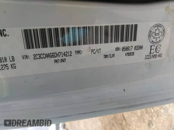 2013 Chrysler 300 with VIN 2C3CCAAG6DH714212, listed as a IAAI auction lot 42037745 with 114,712 mi miles and . Bid and sale history available at DreamBid. Image 9.