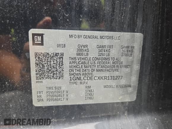 2019 Chevrolet Tahoe Commercial z VIN 1GNLCDECXKR131277, wystawiony jako Copart lot #71365105 z przebiegiem 99 035 mil mil oraz Czysty tytuł • Clean title. Historia ofert i sprzedaży dostępna na DreamBid. Obrazek 10.